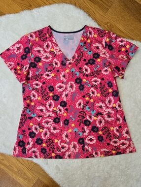 Med Couture Floral Scrub Top, Womens Size Large